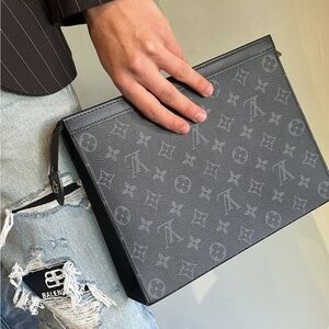 Louis Vuitton black monogram clutch
